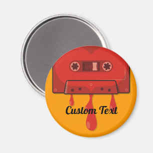 Red heart cassette magnet