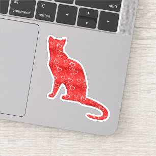 Red Heart Cat Love Contour
