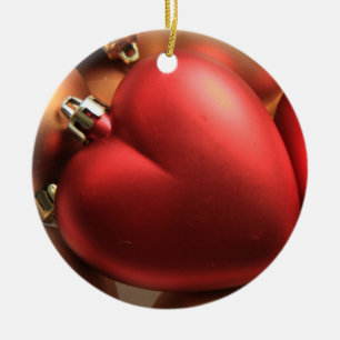 Red heart Christmas ornament