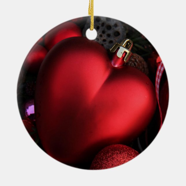 Red heart Christmas ornament (Back)