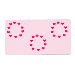 red heart circles on pink