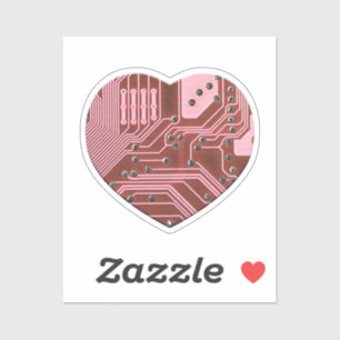 Red Heart Circuit Board Valentines