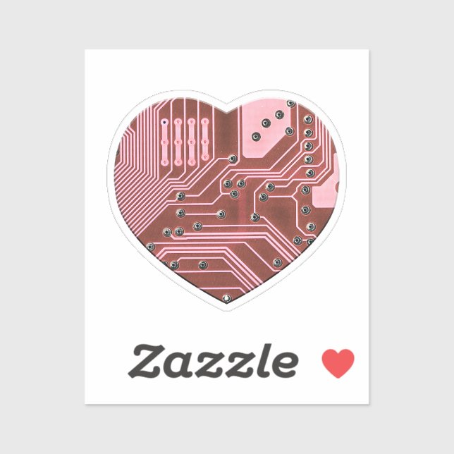 Red Heart Circuit Board Valentines (Sheet)