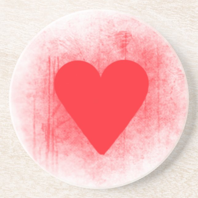 Red heart coaster (Front)
