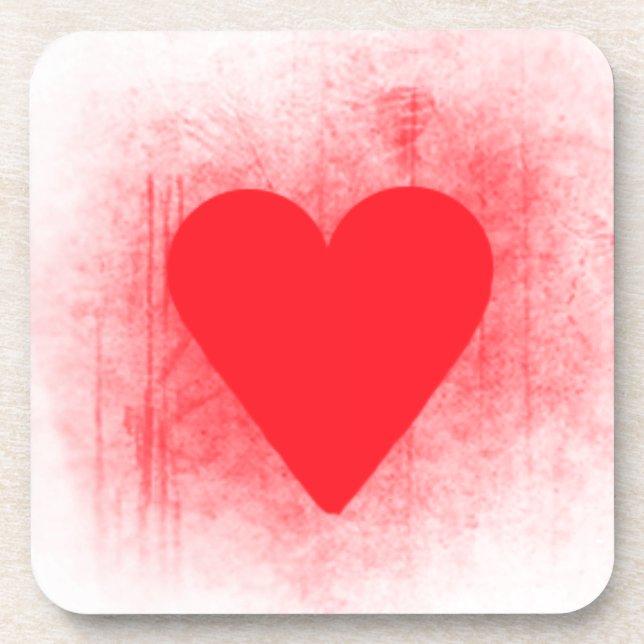 Red heart coaster (Front)