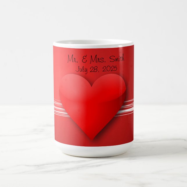 Red heart coffee cup (Center)