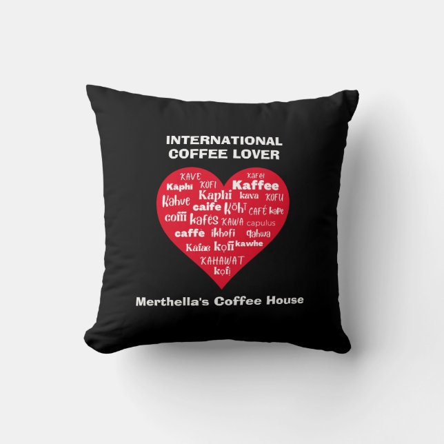 Red Heart COFFEE LOVER Cushion (Front)