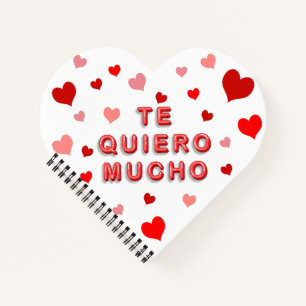 Red Heart Confetti Te Quiero Mucho 3d Letters Notebook