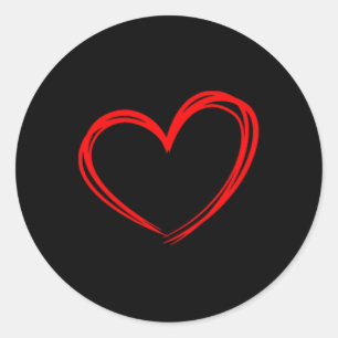 Red Heart Cool Love Heart Graphic Valentines Day M Classic Round Sticker