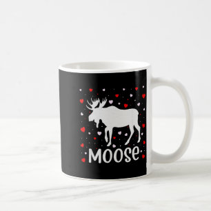Red Heart Cud Love Graphic Moose Lover Valentine D Coffee Mug