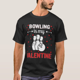 Red Heart Cupid Love Graphic Bowling Is My Valenti T-Shirt