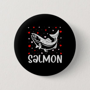 Red Heart Cupid Love Graphic Salmon Lover Valentin 6 Cm Round Badge