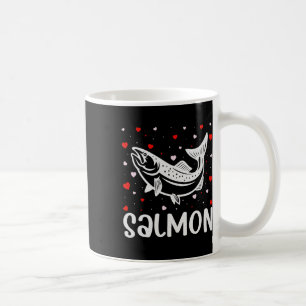 Red Heart Cupid Love Graphic Salmon Lover Valentin Coffee Mug