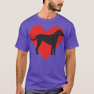 Red Heart Cute Dog Black and Tan Virginia Fohound T-Shirt