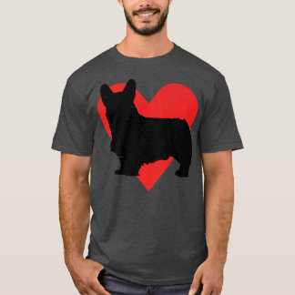 Red Heart Cute Dog Corgi1333 T-Shirt