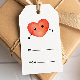 Red heart cute little gift tag