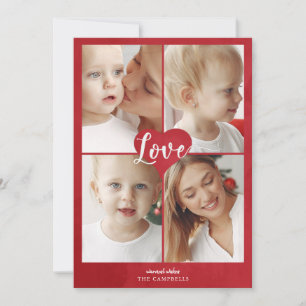 Red Heart Cute Love Photo Valentine Day Holiday Ca Card