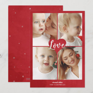 Red Heart Cute Love Photo Valentine Day Holiday Ca Card