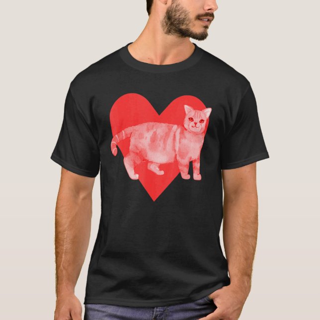 Red Heart Cute Pet Best Friend American Wirehair C T-Shirt (Front)