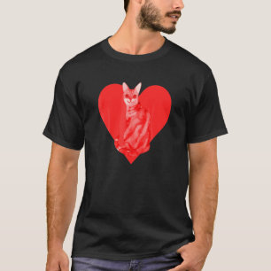 Red Heart Cute Pet Best Friend Bengal Cat T-Shirt
