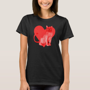 Red Heart Cute Pet Best Friend Burmese Cat T-Shirt