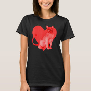 Red Heart Cute Pet Best Friend Burmese Cat T-Shirt