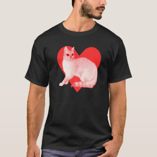 Red Heart Cute Pet Best Friend Burmilla Cat T-Shirt