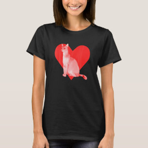 Red Heart Cute Pet Best Friend Chausie Cat T-Shirt