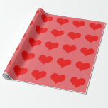 Red Heart Cute Valentines Day Wedding Birthday Wrapping Paper<br><div class="desc">Printed with big red heart pattern in solid custom colour background.</div>