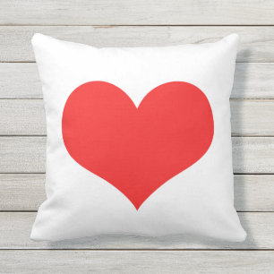 Red Heart Cute Valentine's Day White Custom Colour Cushion