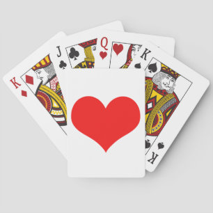 Red Heart Cute Valentine's Day White Custom Colour Playing Cards