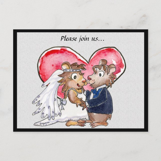 Red Heart Cute Wedding Save the Date Cards (Front)