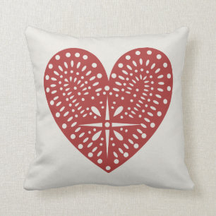 Red Heart Cutout Inspired Pillow