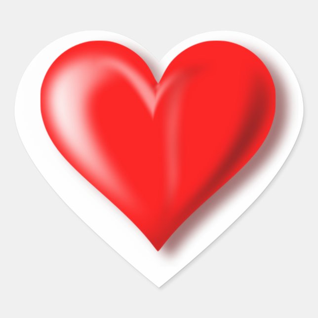 Red heart design Sticker (Front)