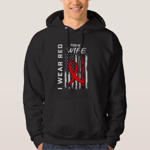 Red Heart Disease Awareness American Flag Graphic Hoodie