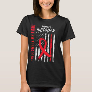 Red Heart Disease Awareness Flag Nephew Supporter T-Shirt