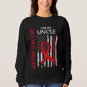 Red Heart Disease Awareness Flag Uncle Supporter P Sweatshirt