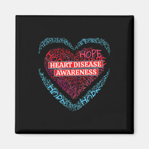Red Heart Disease Awareness For Men Women Magnet