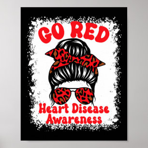 Red Heart Disease Awareness We Wear Red In Februar Poster