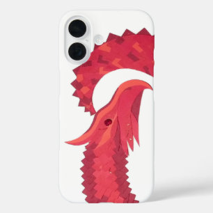 Red heart dragon on white iPhone 16 case
