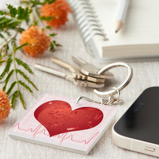 Red Heart ECG Monitor Healthcare Key Ring (Creator Uploaded)