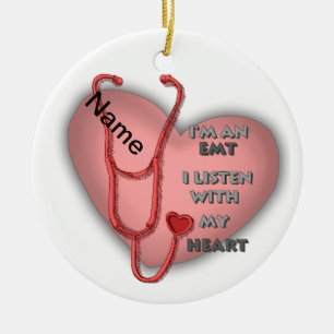 Red Heart EMT Ceramic Ornament