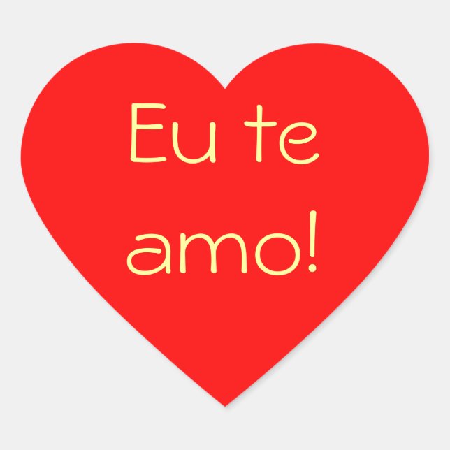 Red Heart Eu Te Amo sticker (Front)