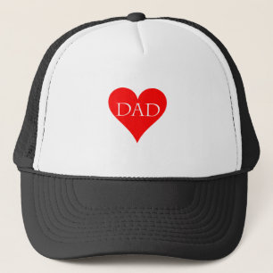 Red heart father's day gift trucker hat
