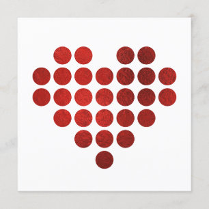 RED HEART FAUX GOLD FOIL DOTS VALENTINE'S DAY CARD