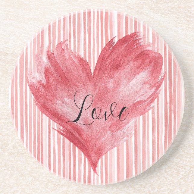 Red Heart Flame Love Coaster (Front)