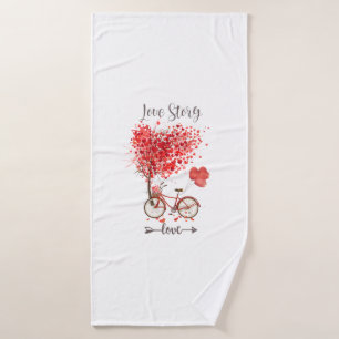 red heart for my valentine bath towel
