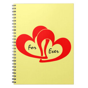 Red Heart Forever Custom Valentines Day Notebook