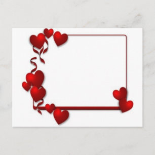 red heart frame - customisable postcard