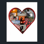 Red Heart Frame Photo Collage Poster<br><div class="desc">Photo collage with a red heart shaped border and space for lots of photos. You can easily change the photos in the design by adding your own images or pictures. Create a fun photo collage by adding your own pictures.</div>